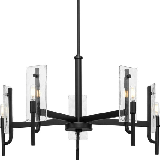 Rivera Five Light Chandelier in Matte Black