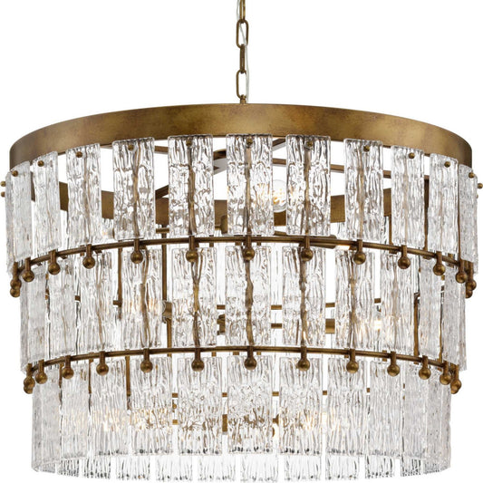 Chevall Nine Light Chandelier in Gold Ombre
