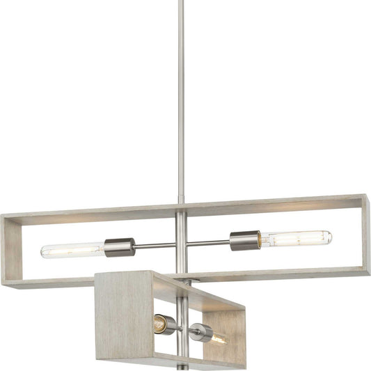 Boundary Four Light Chandelier in Brushed Nickel