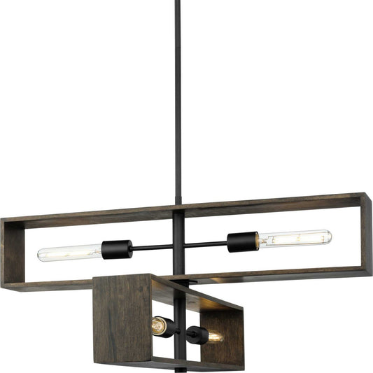 Boundary Four Light Chandelier in Matte Black