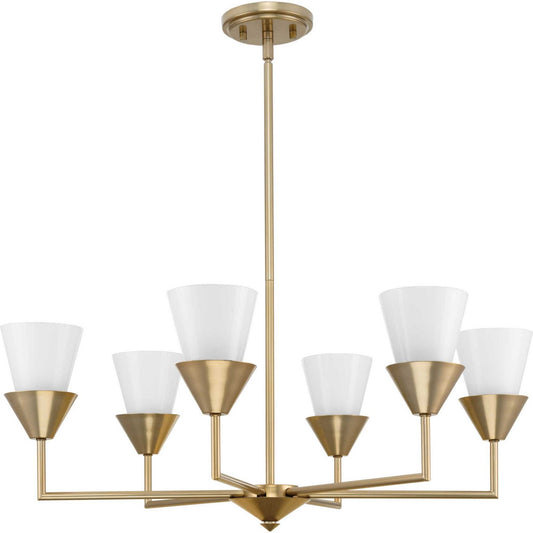 Pinellas Six Light Chandelier in Soft Gold