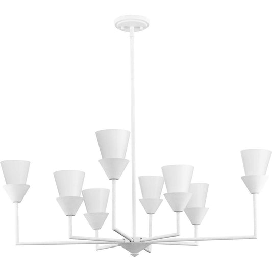 Pinellas Eight Light Chandelier in White Plaster