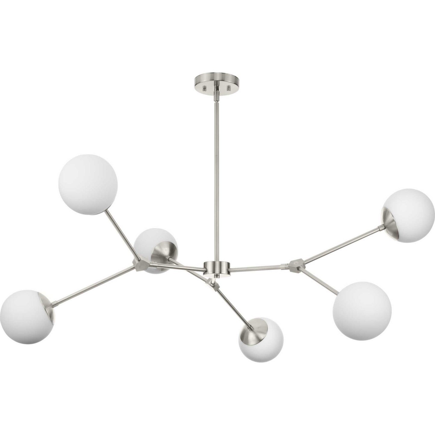 Haas Six Light Chandelier in Brushed Nickel