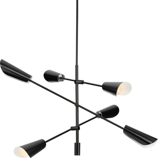 Cornett Six Light Chandelier in Matte Black