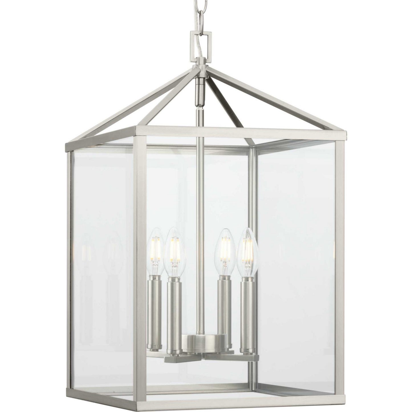 Hillcrest Four Light Foyer Pendant in Brushed Nickel