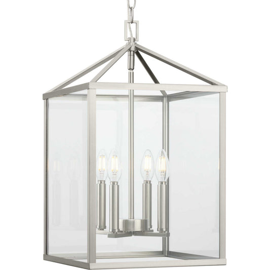 Hillcrest Four Light Foyer Pendant in Brushed Nickel
