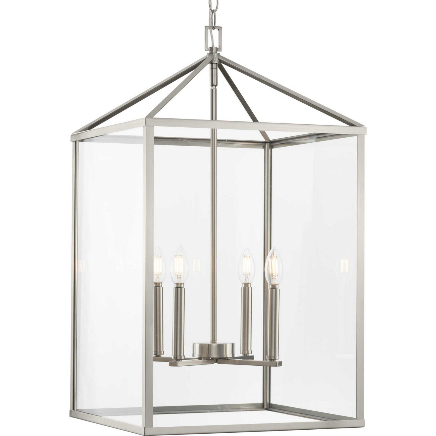 Hillcrest Four Light Foyer Pendant in Brushed Nickel