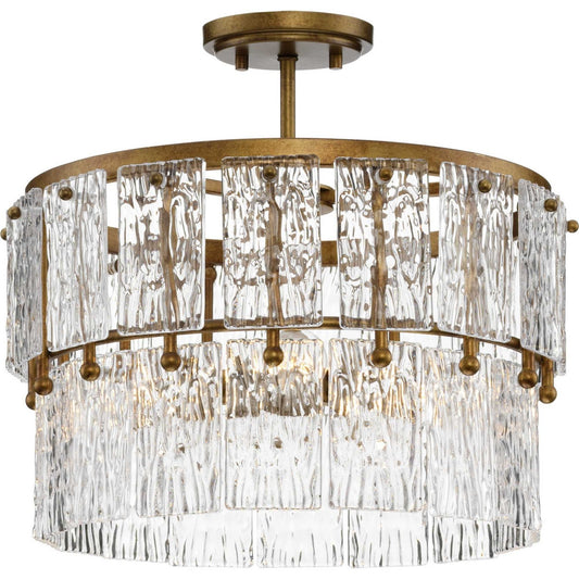 Chevall Three Light Pendant in Gold Ombre