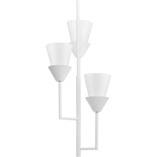 Pinellas Three Light Pendant in White Plaster