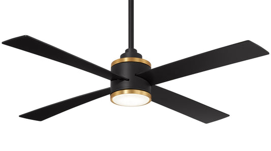 Falco 54"Ceiling Fan in Coal Black And Soft Brass