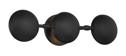 Undertas Three Light Wall Sconce in Textured Coal Black
