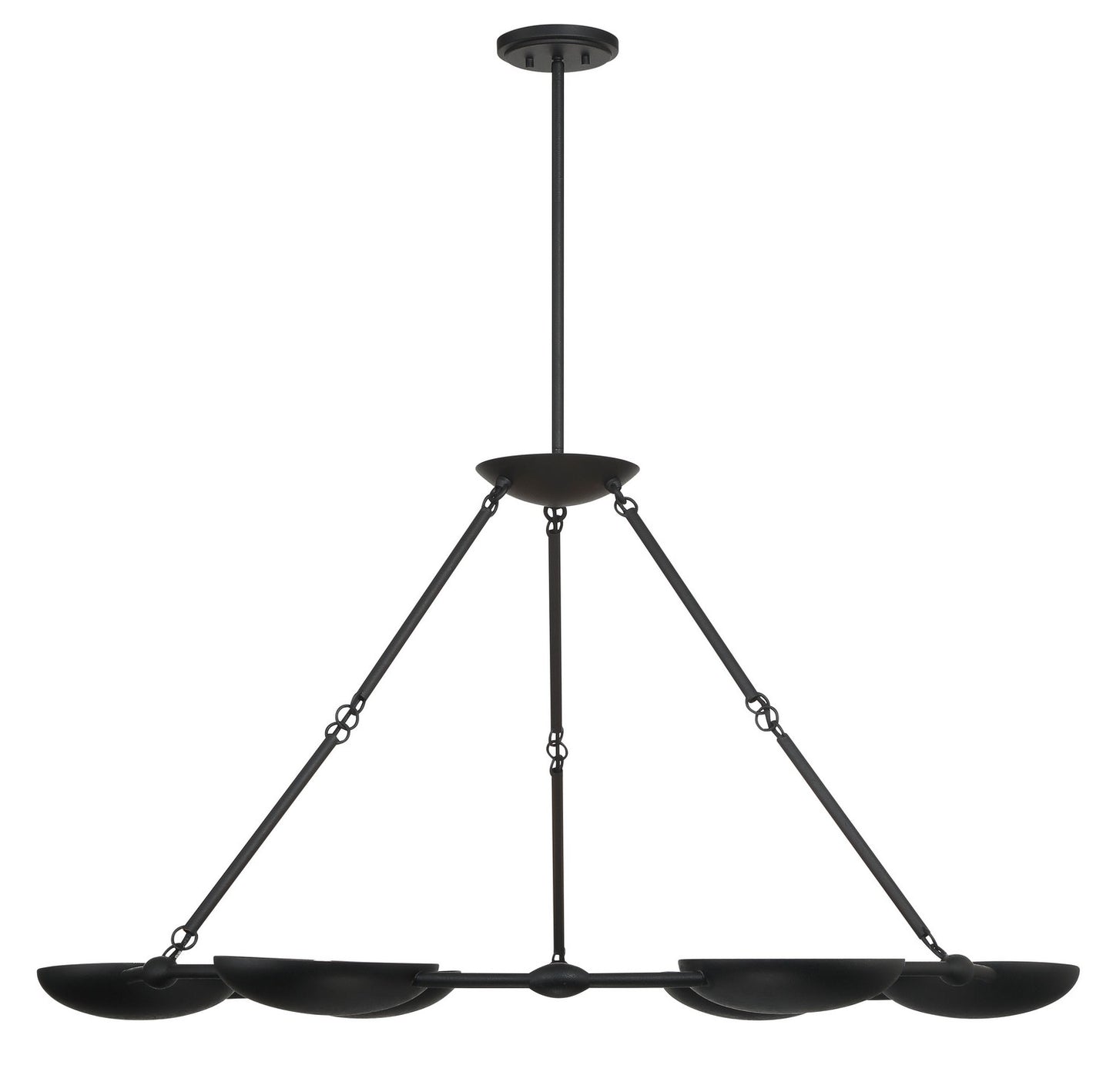 George Kovacs - P1316-076 - Six Light Chandelier - Undertas - Coal Black