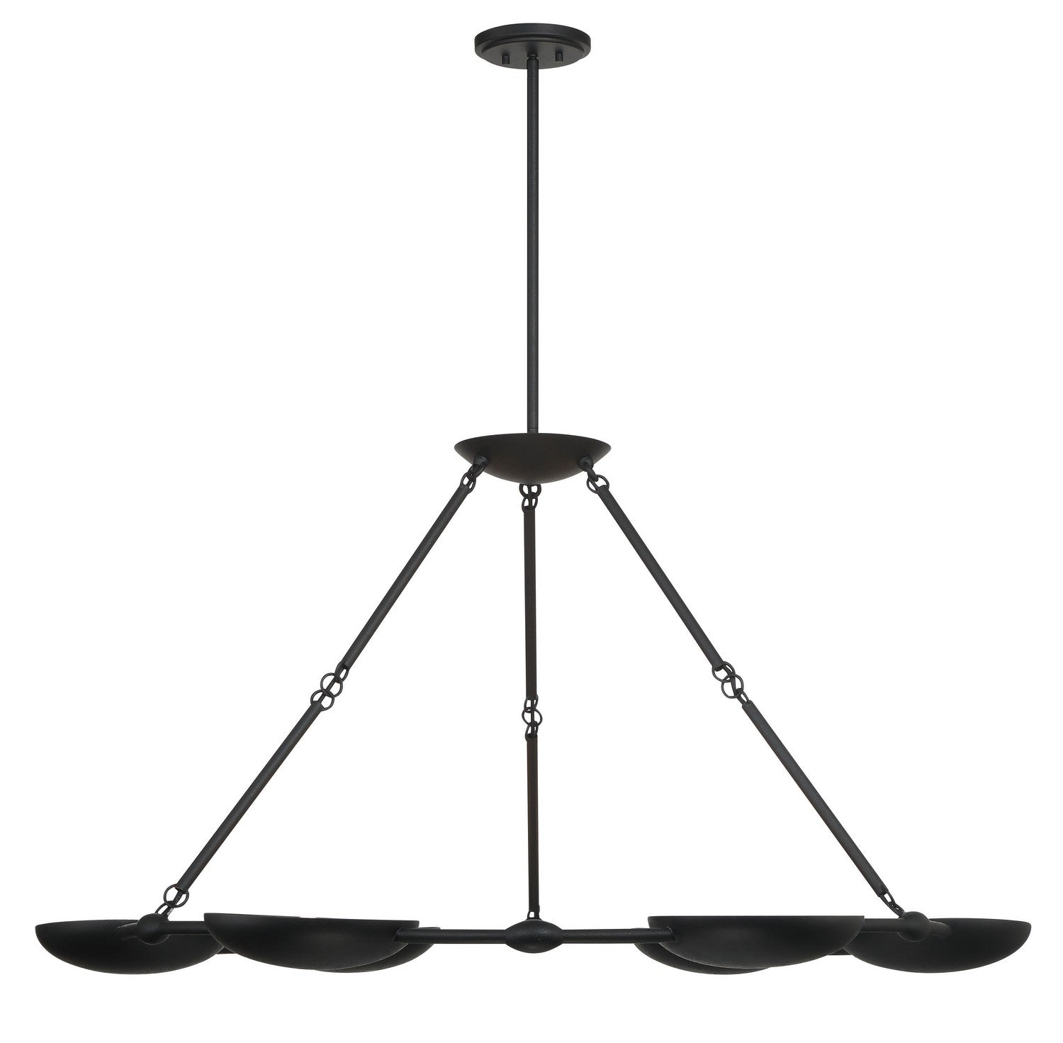George Kovacs - P1316-076 - Six Light Chandelier - Undertas - Coal Black