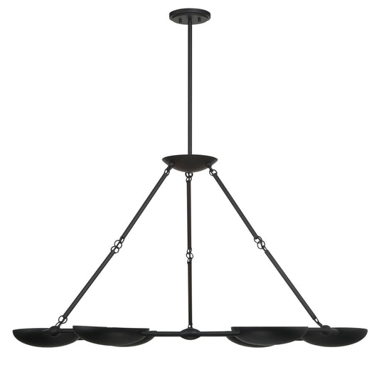 Undertas Six Light Chandelier in Coal Black