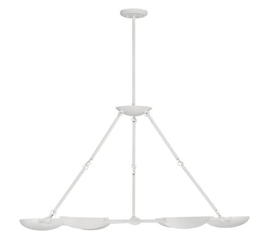 Undertas Six Light Chandelier in Piastra White
