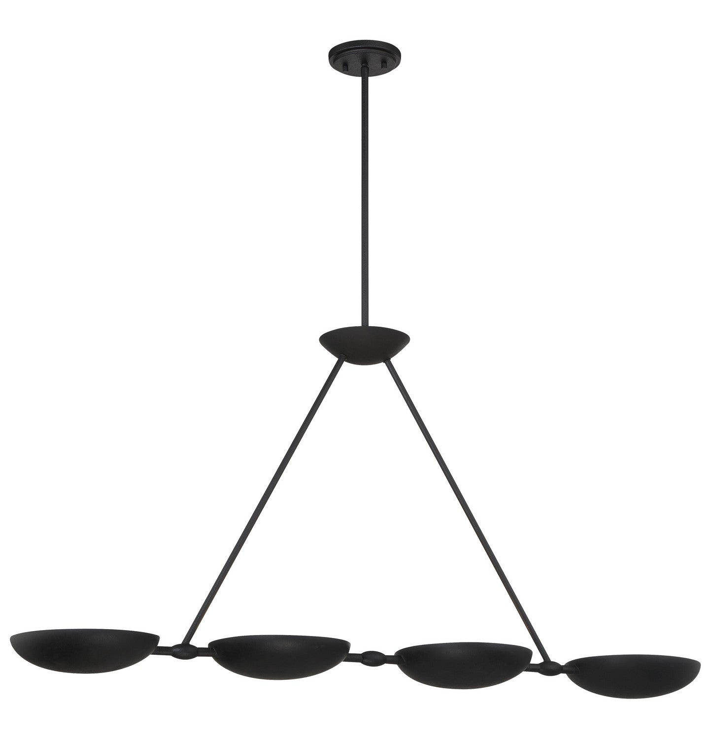 George Kovacs - P1318-076 - Four Light Island Pendant - Undertas - Textured Coal Black