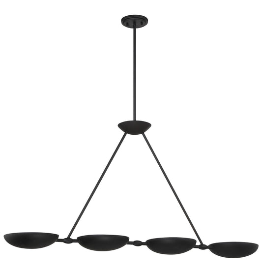 George Kovacs - P1318-076 - Four Light Island Pendant - Undertas - Textured Coal Black