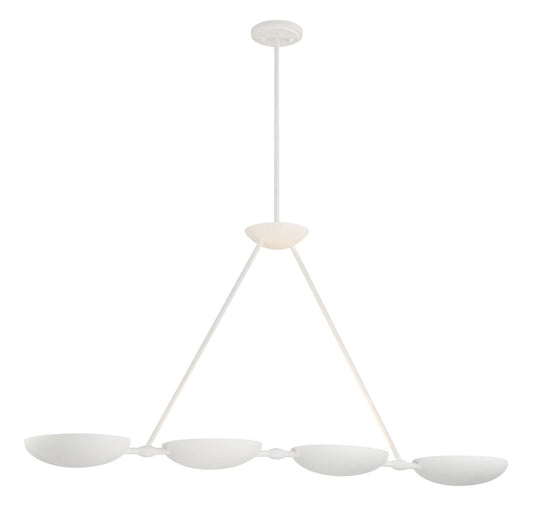 Undertas Four Light Island Pendant in Piastra White
