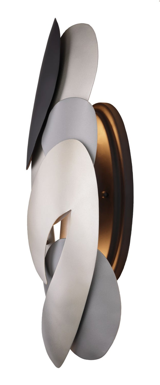Metalo Misto Two Light Wall Sconce in Coal Black With Atlas And Midnight Sliver