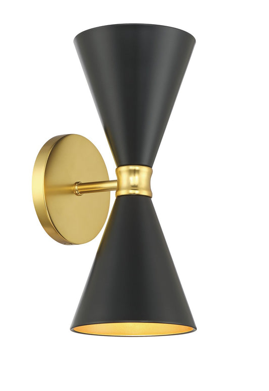 Conic Two Light Wall Sconce in Honey Gold