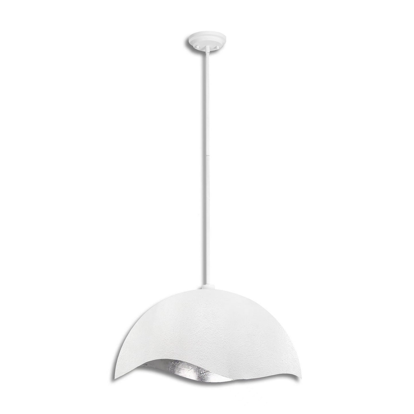 George Kovacs - P1915-736 - One Light Pendant - Eclos - Textured White With Silver Leaf