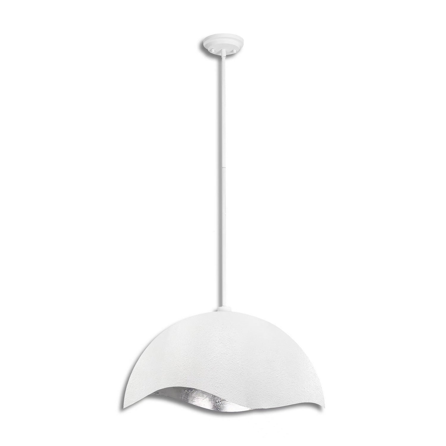 George Kovacs - P1915-736 - One Light Pendant - Eclos - Textured White With Silver Leaf