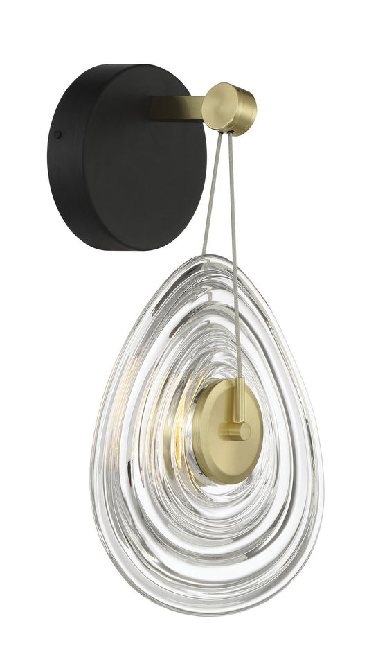 Topknot LED Wall Sconce in Coal And Brushed Gold