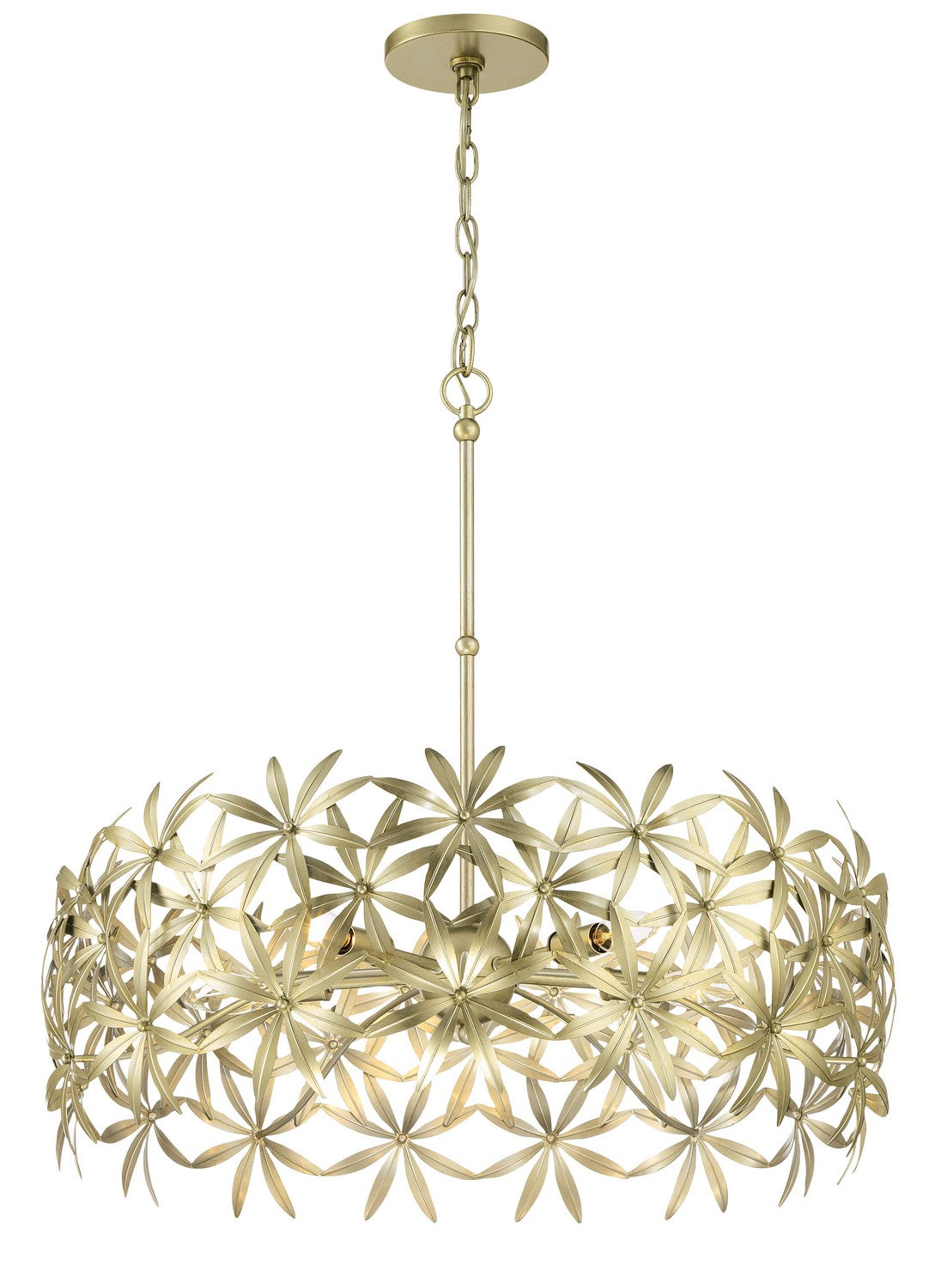 Flower Child Five Light Pendant in Ambry Gold