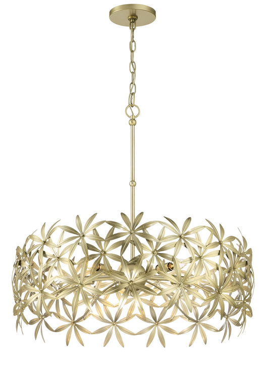 Flower Child Five Light Pendant in Ambry Gold