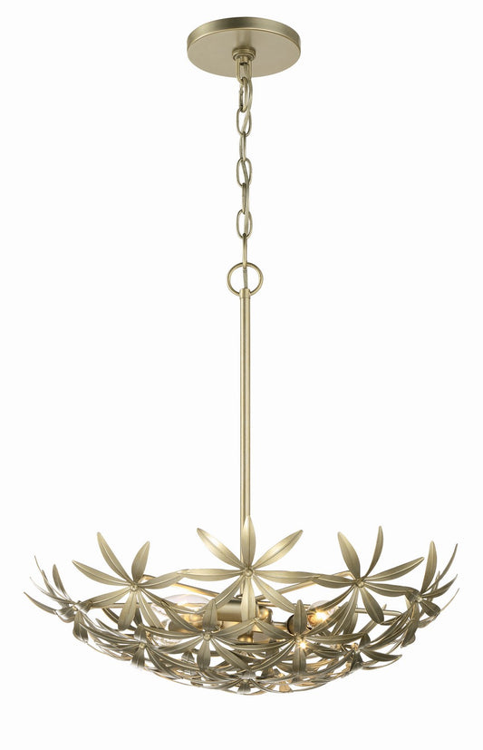Flower Child Four Light Pendant in Ambry Gold