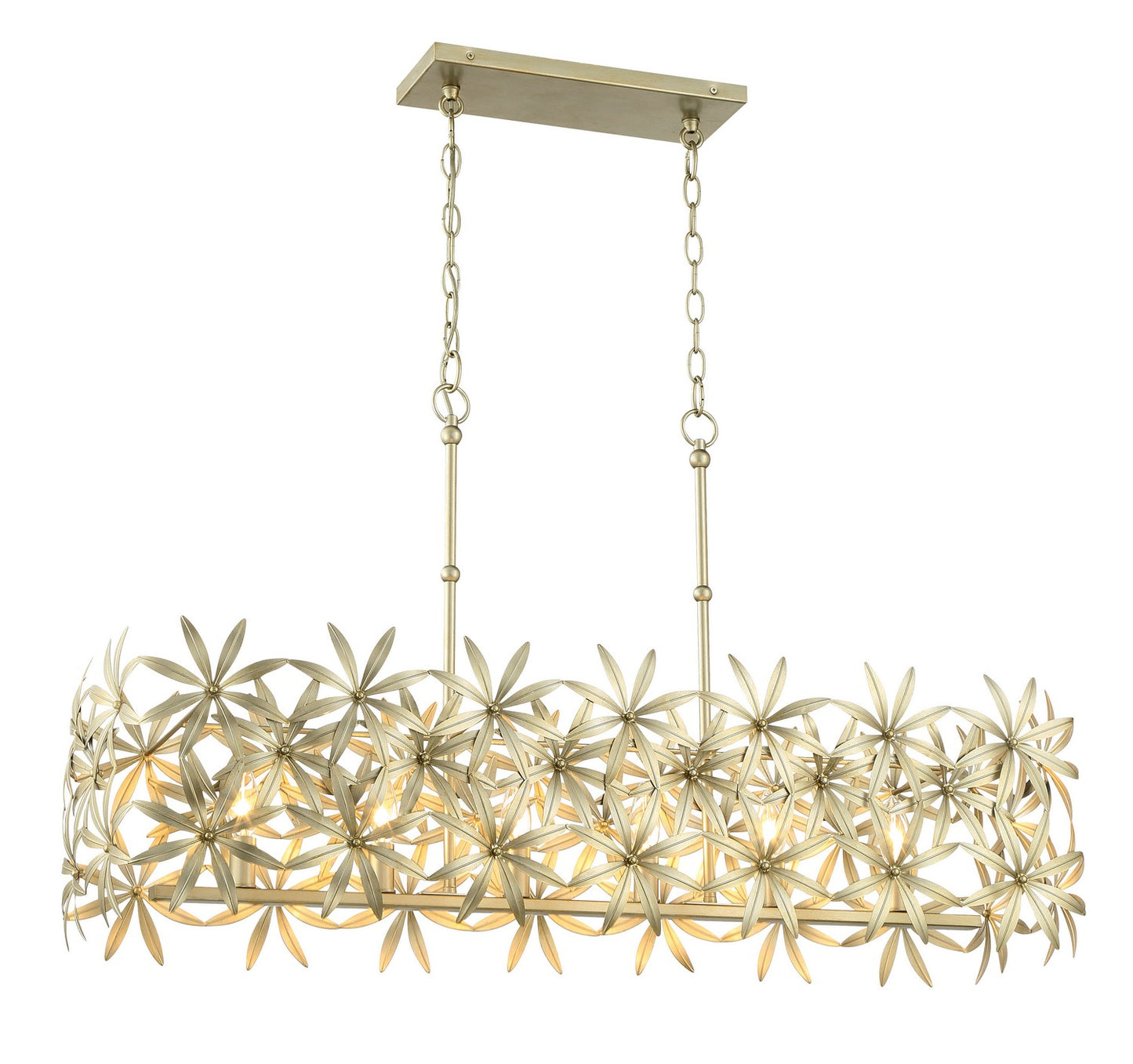 Flower Child Six Light Island Pendant in Ambry Gold