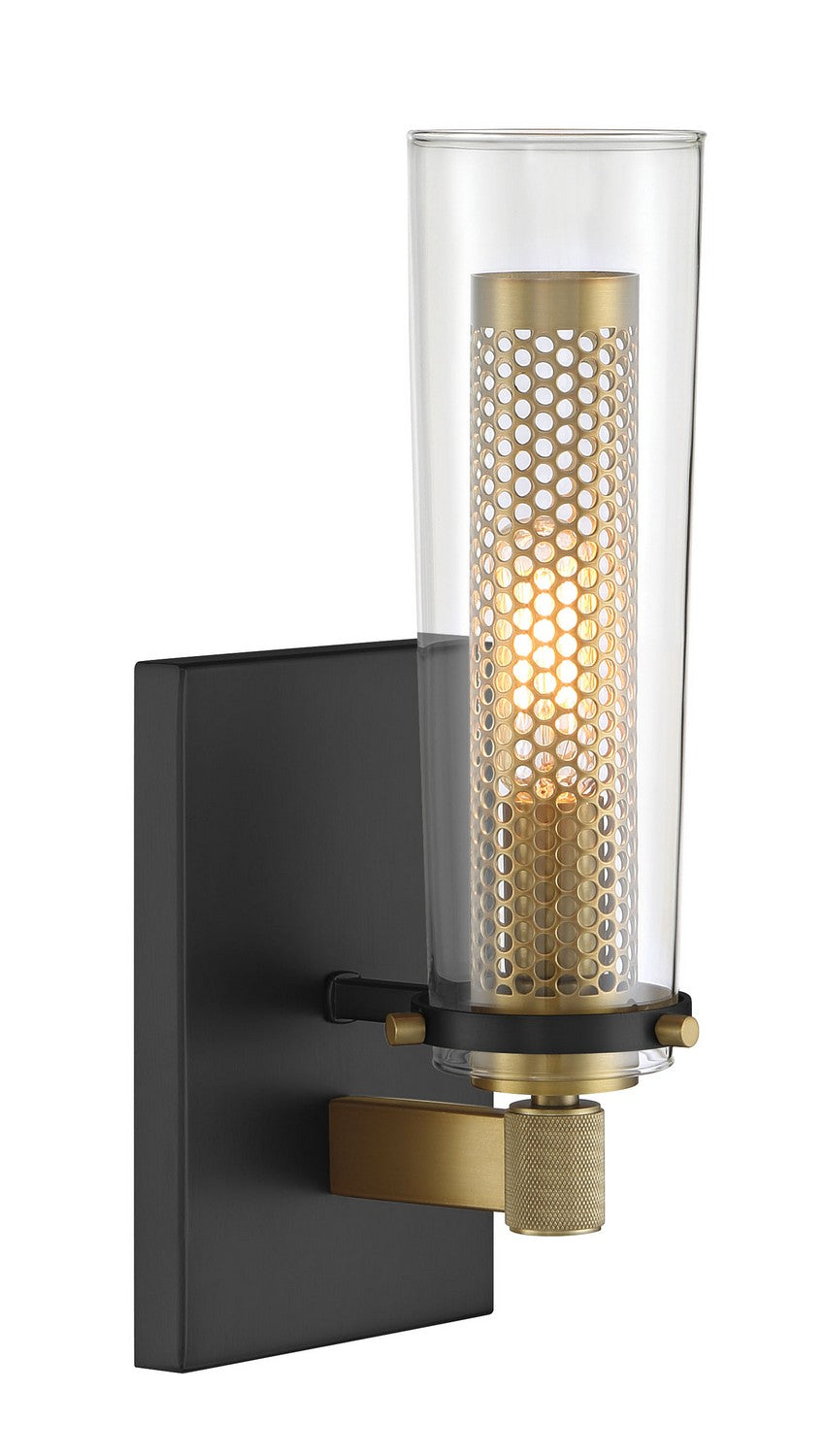 Emmerham One Light Wall Sconce in Coal And Soft Brass