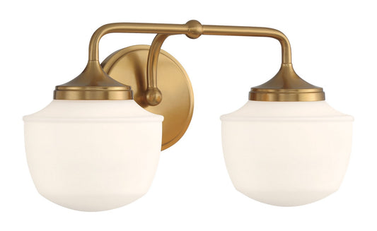 Cornwell Two Light Bath Vanity in Aged Brass