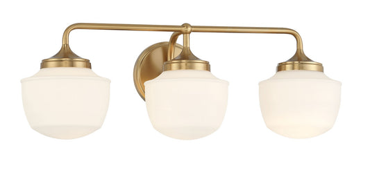 Cornwell Three Light Bath Vanity in Aged Brass
