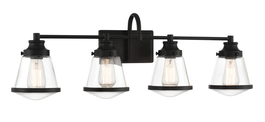 Mannsdale Four Light Bath Vanity in Coal Black