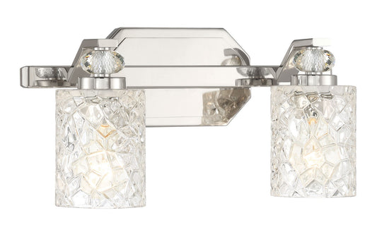 Crystal Kay Two Light Bath Vanity in Chrome