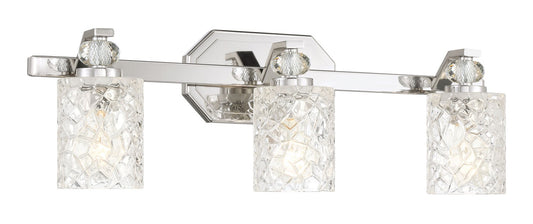 Crystal Kay Three Light Bath Vanity in Chrome