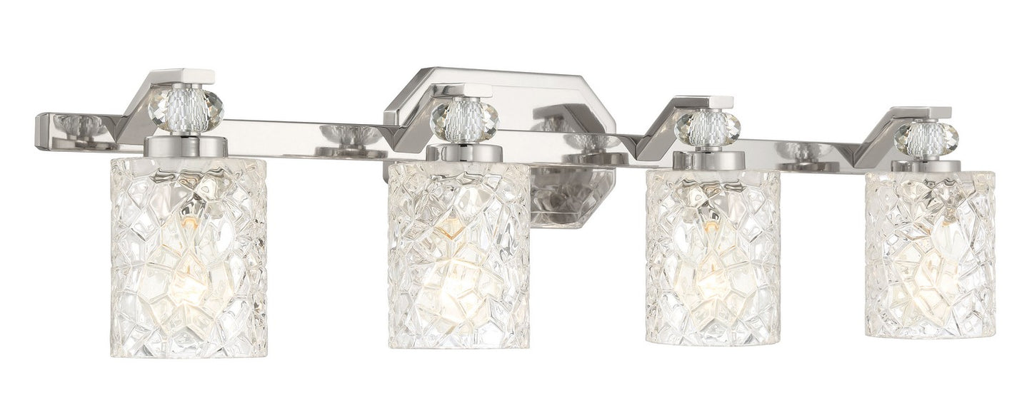 Crystal Kay Four Light Bath Vanity in Chrome