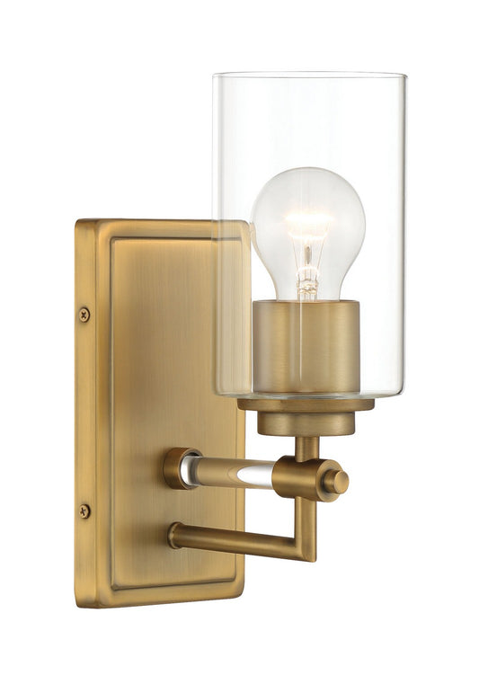 Binsly One Light Bath Vanity in Aged Brass