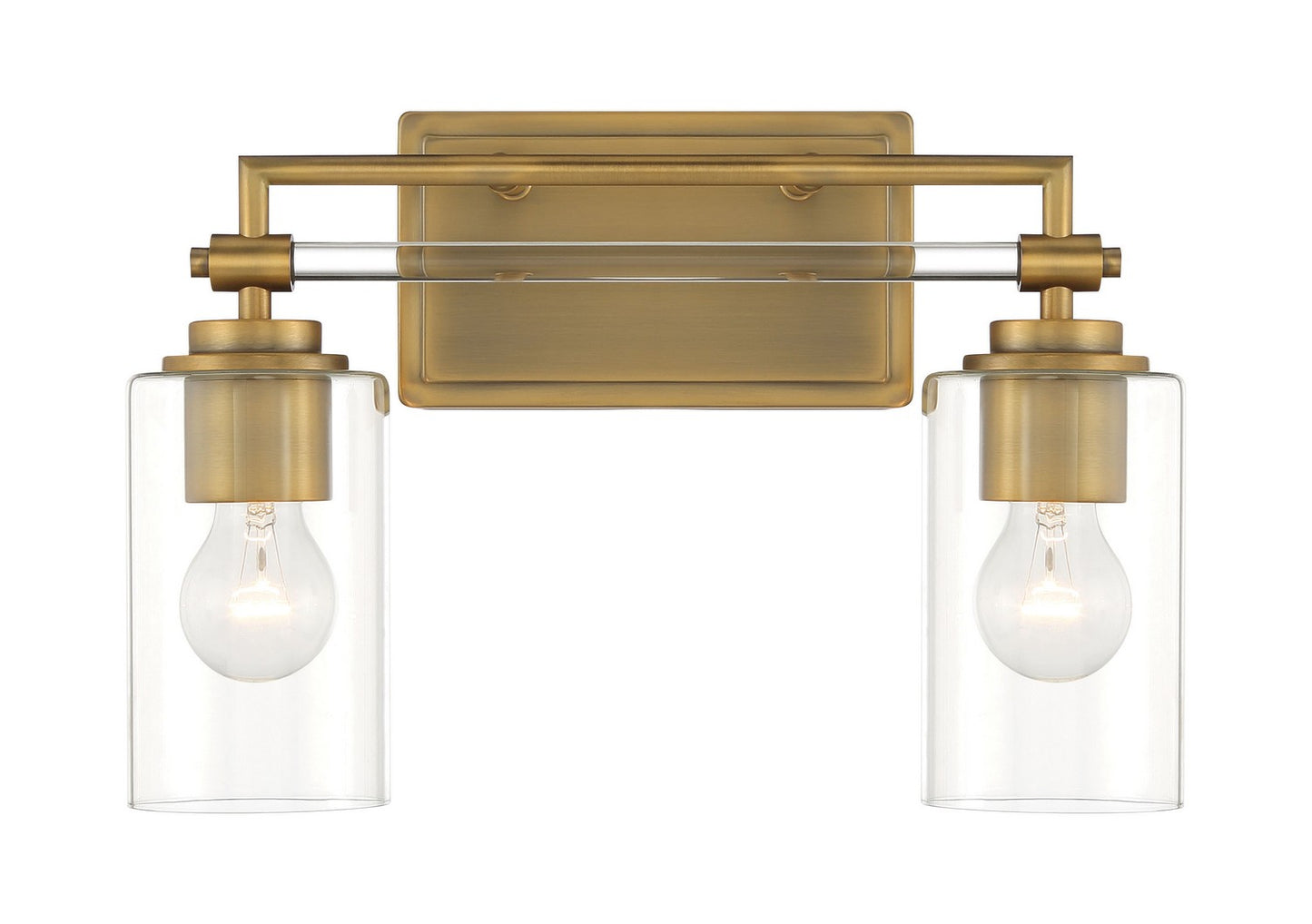 Binsly Two Light Bath Vanity in Aged Brass