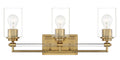 Binsly Three Light Bath Vanity in Aged Brass