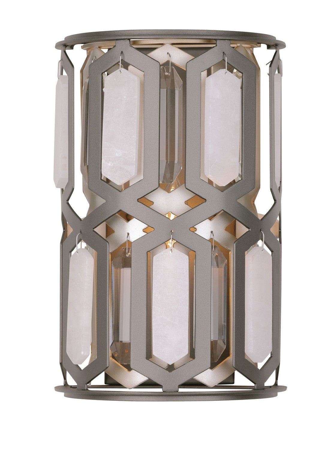 Hexly One Light Wall Sconce in Bronze & Sultry Silver