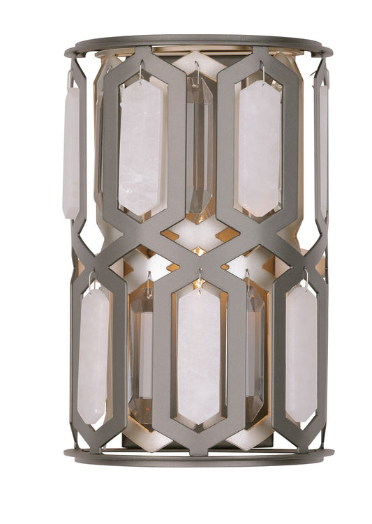 Hexly One Light Wall Sconce in Bronze & Sultry Silver