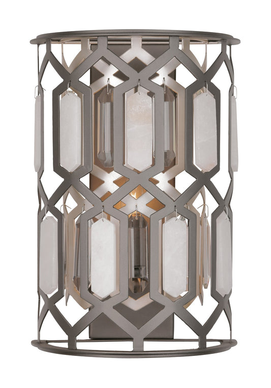 Hexly One Light Wall Sconce in Bronze & Sultry Sliver