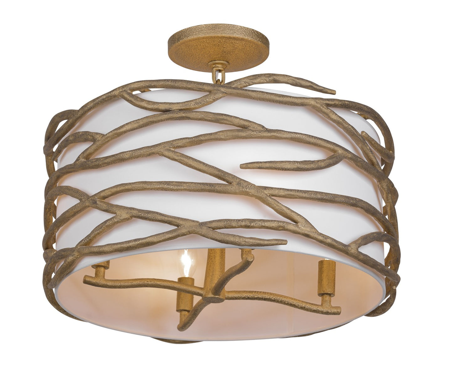 Branch Reality Four Light Semi Flush Mount in Ashen Gold