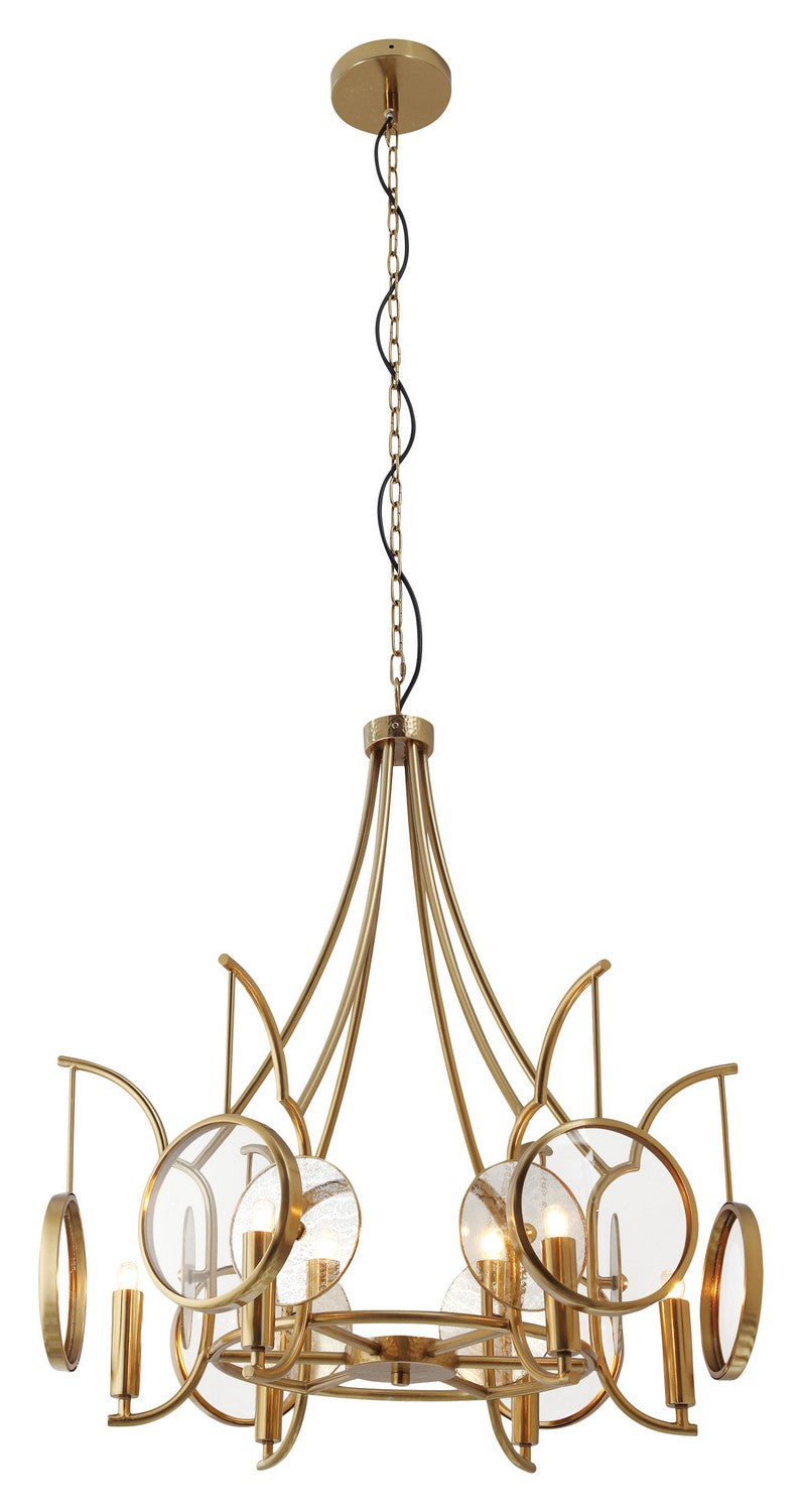 Into Focus Six Light Chandelier in Artisan Brass