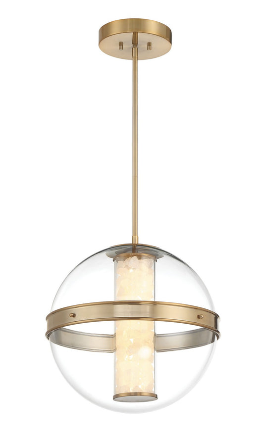 Divinely LED Pendant in Celeste Brass