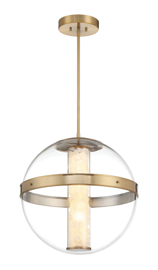 Divinely LED Pendant in Celeste Brass