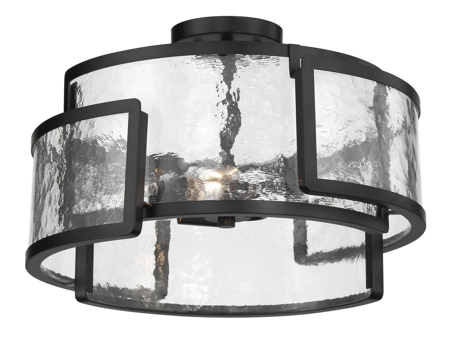 Bella Collina Three Light Semi Flush Mount in Coal