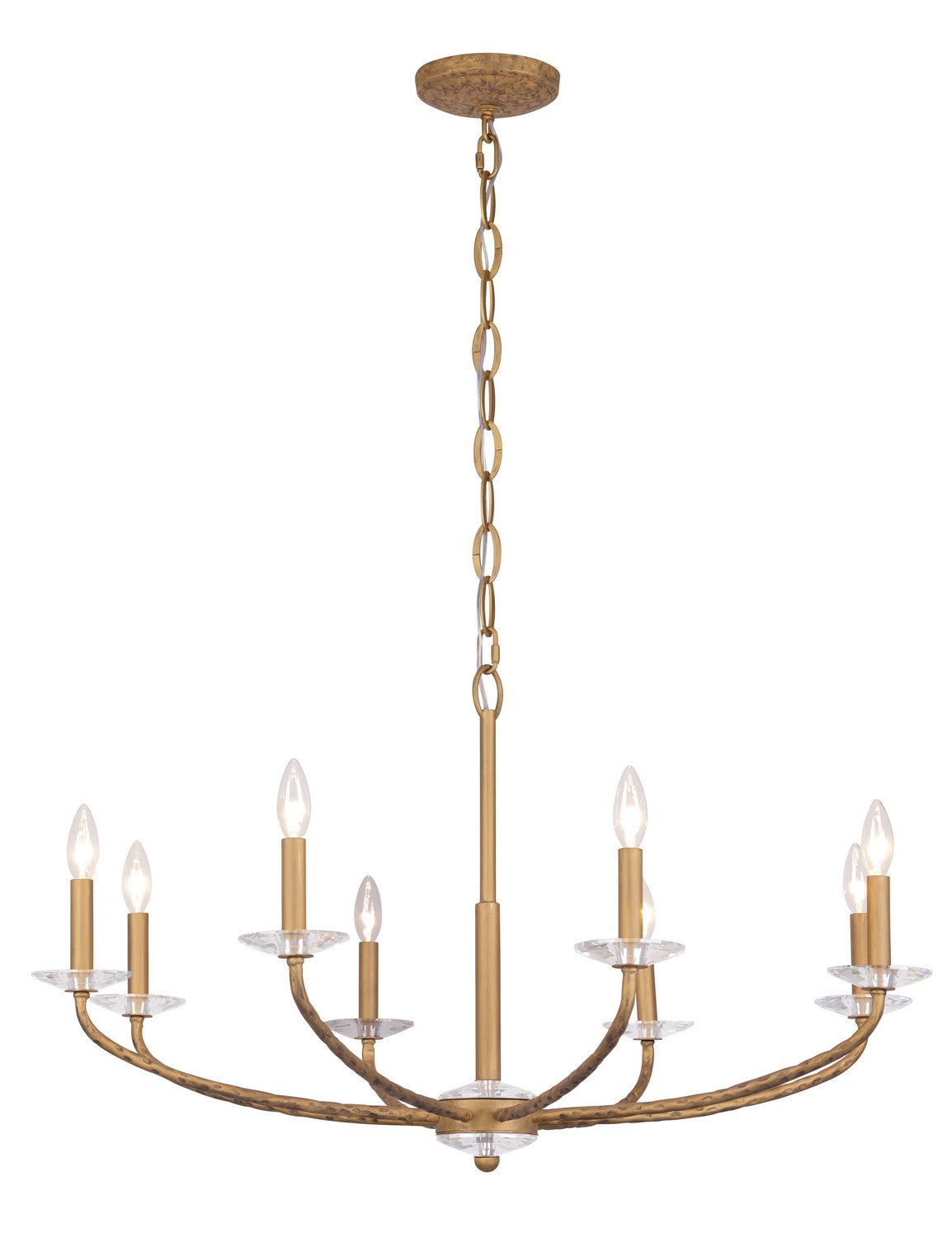 Atella Eight Light Chandelier in Ashen Gold